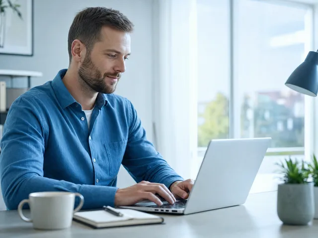 Filling out the quote request form on a laptop